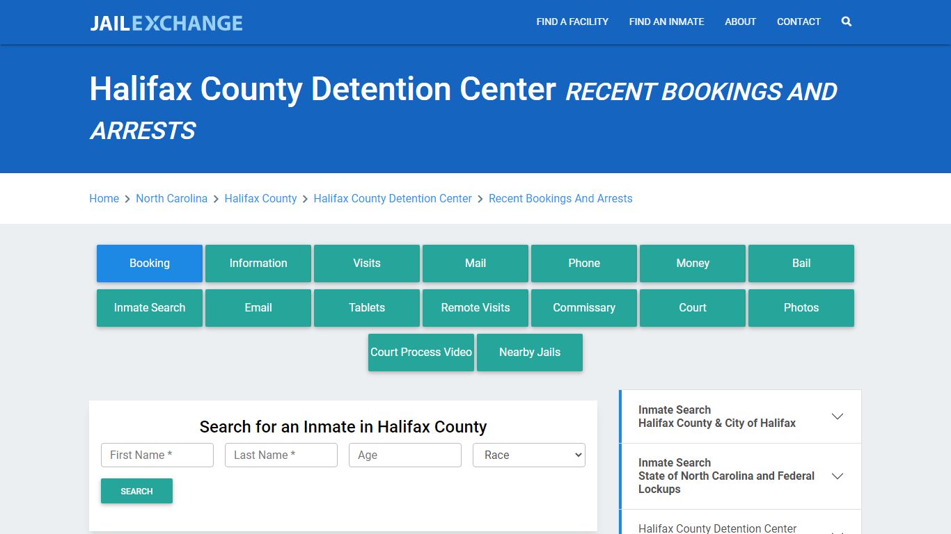 Halifax County Detention Center Recent Bookings And Arrests - Jail Exchange